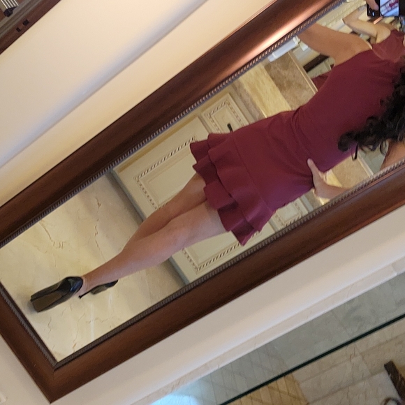 Boohoo cute deep burgandy mock turtleneck dress, Sz 6(XS) - Picture 14 of 16